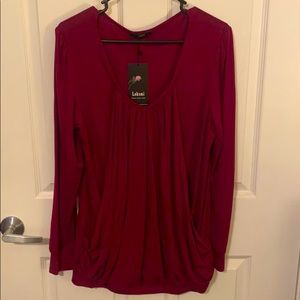 Burgundy Long-Sleeve Blouse